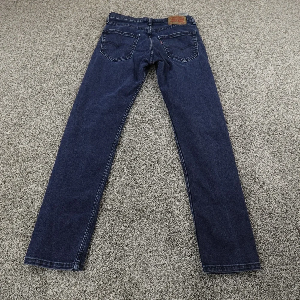 Levis Jeans Mens 29X30‎ Dark Blue Denim Pants Performance 502 Taper Stretch Flex